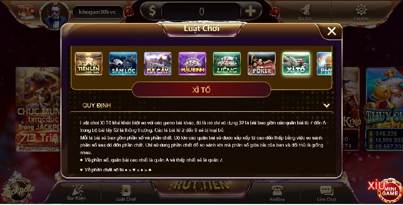 Luật Chơi Xì Tố Zowin Cơ Bản